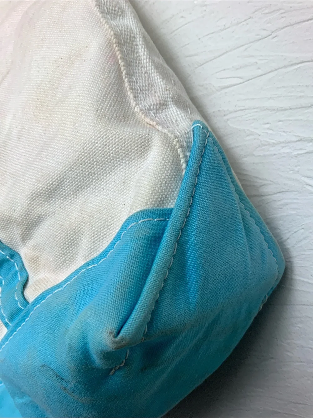 L.L. Bean Boat and Tote Canvas Bag - Teal/White - Embroidered 